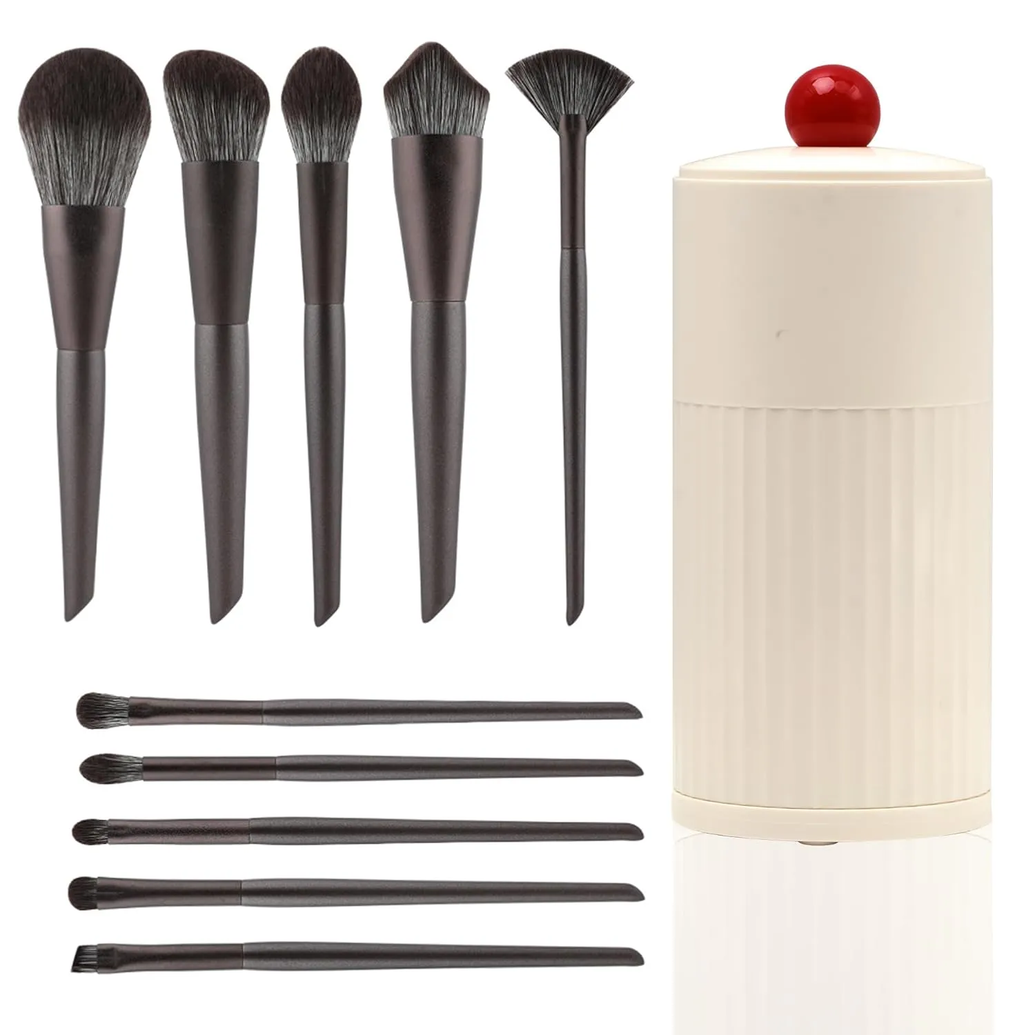 10-Piece Makeup Brush Set with Retractable Storage Barrel – Premium Synthetic Brushes for Foundation, Blush, Eyeshadow & More for Home Use, Easy Storage, Professional Quality Makeup Tools