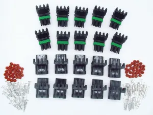 10 Sets GM Haltech MAP 3 pin way male and female Weatherpack plug waterproof auto wire Connector Includes Terminals and Seals 12020829 12020827