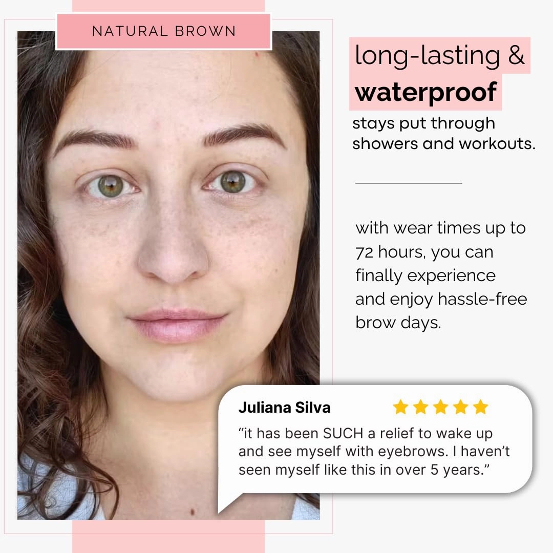 10 Pack Temporary Eyebrow Tattoos Waterproof Eyebrow Stickers, False Tattoos Hair Like Peel Off Instant Transfer Brows For Women And Men | Natural Strokes, Shaping (arched, black)