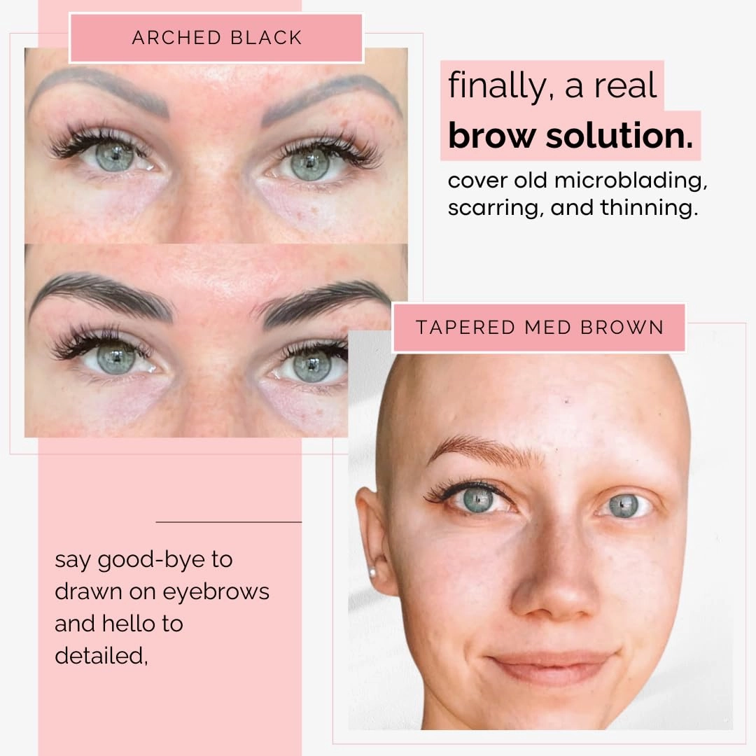 10 Pack Temporary Eyebrow Tattoos Waterproof Eyebrow Stickers, False Tattoos Hair Like Peel Off Instant Transfer Brows For Women And Men | Natural Strokes, Shaping (arched, black)