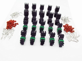 10 Sets GM Haltech MAP 4 pin way male and female Weatherpack plug waterproof auto wire Connector Includes termianls and seals 12015798 12015024