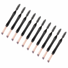 10pcs Dual Tip Eyebrow Makeup Brush Set Tweezers Spoolies for Brow Lamination