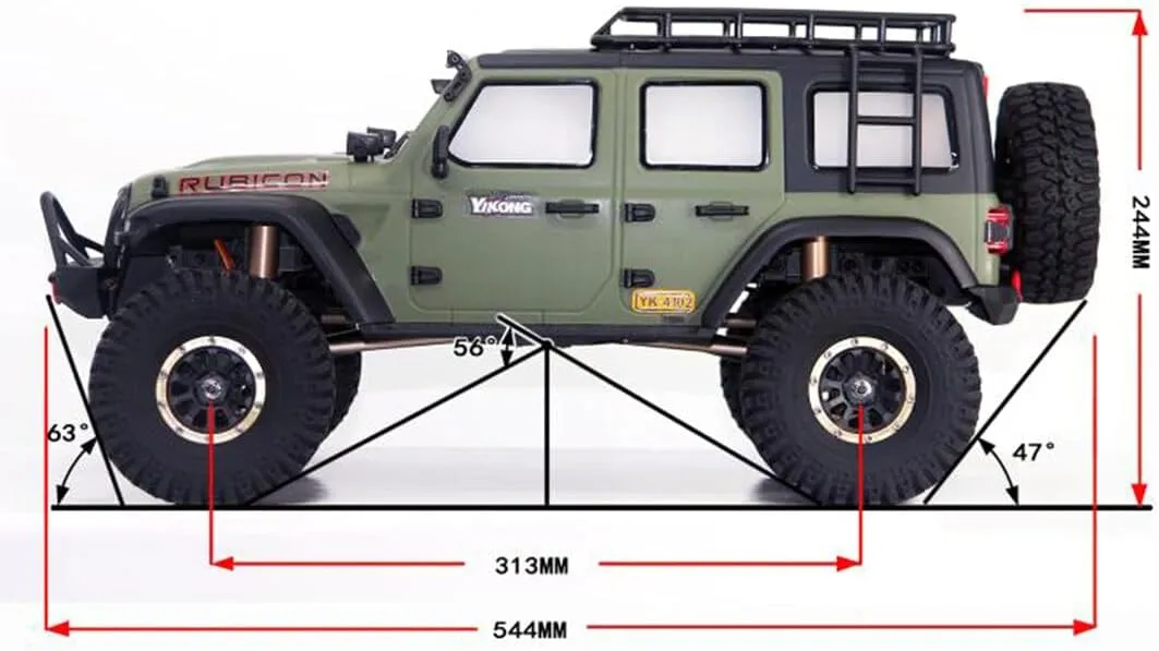 1/10 Scale All Terrain Electric RC Car for Adult, 2.4G 4WD Off-Road Remote Control Car, High Speed Waterproof Truck Model
