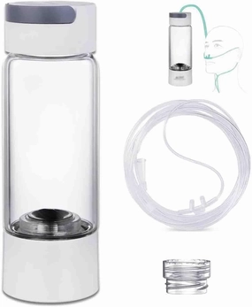 1200-5000ppb Hydrogen Rich Water Generator, 3 in 1 use(with Tube), SPE PEM Dual Chamber H2 Water Bottle, 1800mAh Alkaline electrolytic ionized Water Bottle