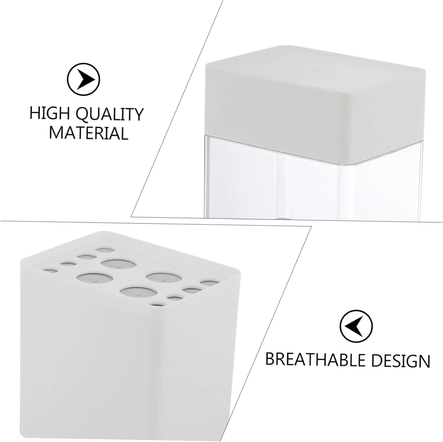 1pc Storage Box Makeup Brush Organizer Makeup Brushes Organizer Dustproof Storage Container Breathable Makeup Brush Holder Clear Lip Gloss Lip Tint Cosmetic Mini Makeup Bag Acrylic
