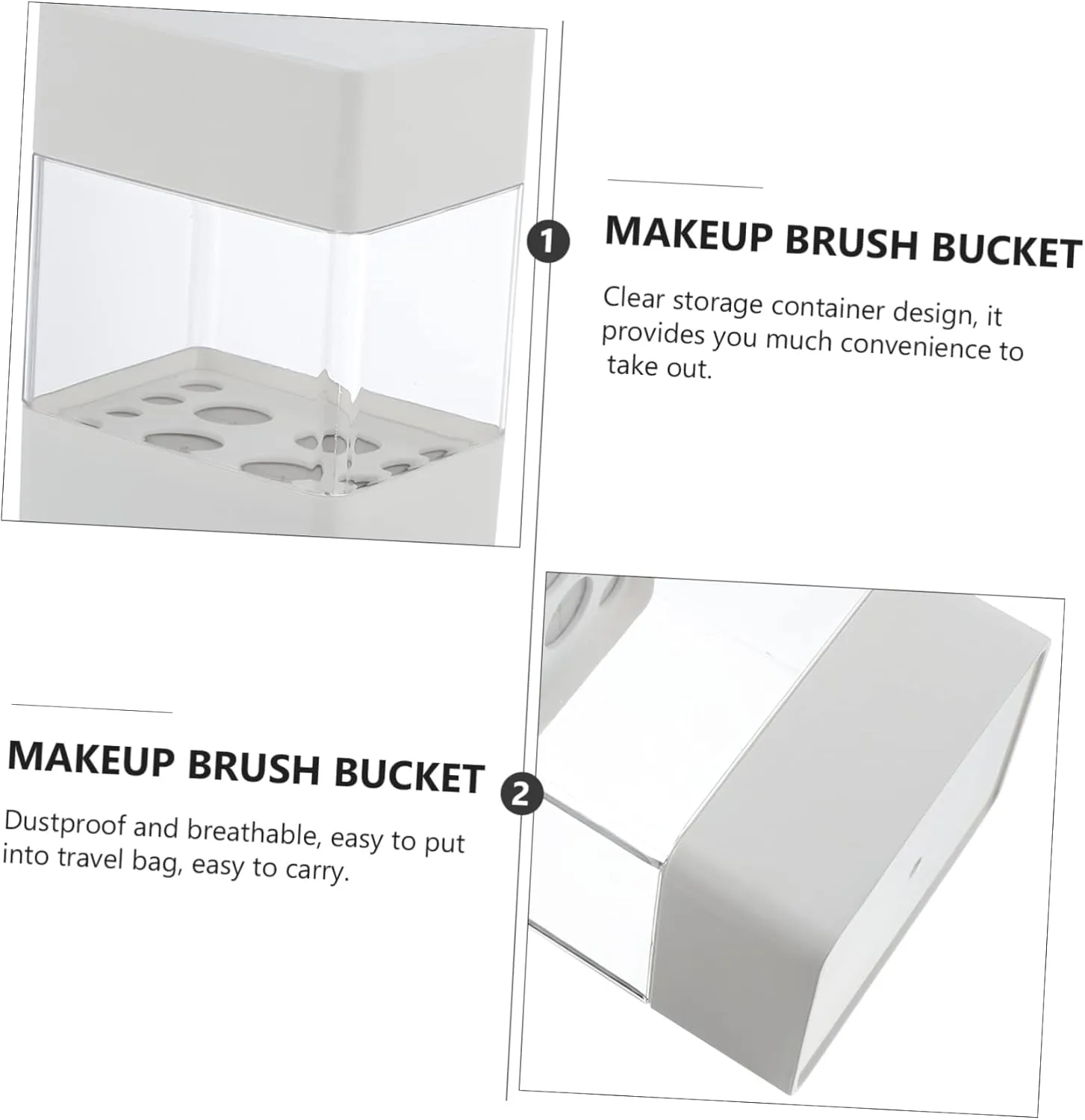 1pc Storage Box Makeup Brush Organizer Makeup Brushes Organizer Dustproof Storage Container Breathable Makeup Brush Holder Clear Lip Gloss Lip Tint Cosmetic Mini Makeup Bag Acrylic