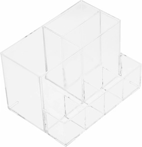 1pc Clear Acrylic Makeup Brush Organizer Bucket Multi-compartment Storage and Lightweight for Eyebrow Pencil and Lipstick Easy to Carry and Water-resistant
