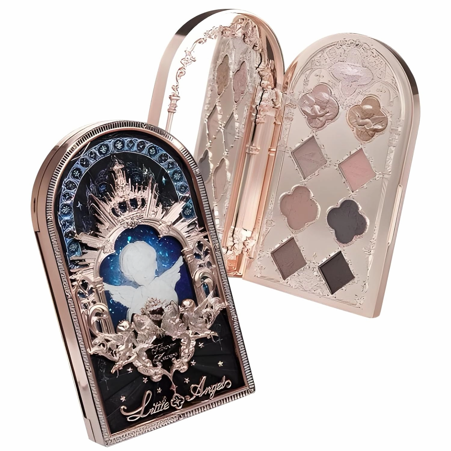 1pc Huazhixiao Little Angel Series Eyeshadow 9 Color Palette Matte Shimmer Glitter Mixed Eye Shadow Makeup (C01)