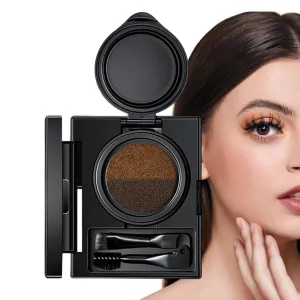 2 in 1 Eyebrow and E-yeliner Cream with Stamp, Double Color Eyebrow Cream, Versatile Eyebrow Eye Liner Stamp Kit, Waterproof Smudge Proof Tinted Eyebrows Shaper, Eyebrow Stencil Kit for Women