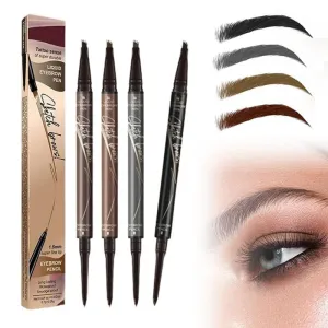 2-in-1 Eyebrow Microblading Pen, 2024 New 3D Waterproof Microblading Eyebrow Pencil Contouring Pen, 4 Fork Tip Magic Eyebrow Pencil, Microblading Eyebrow Pen for Natural Makeup All Day(4pcs)