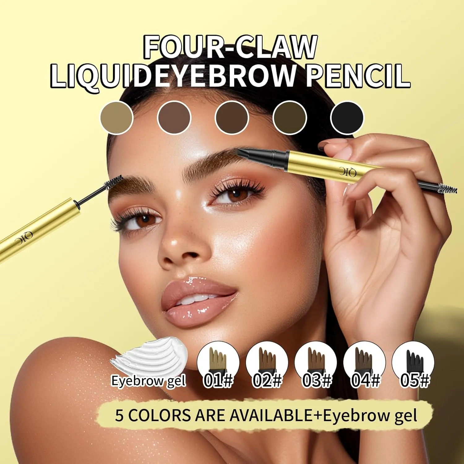2 in 1 Long-Lasting Eyebrow Pencil and Brow Up-Grade Gel, Light Brown and Brown Shades (3#Dark Brown)