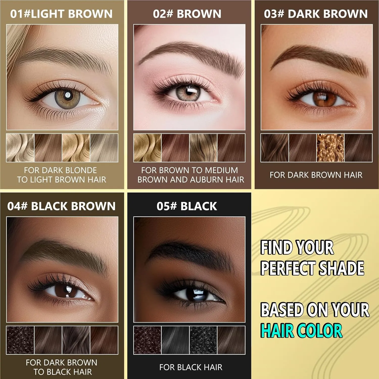 2 in 1 Long-Lasting Eyebrow Pencil and Brow Up-Grade Gel, Light Brown and Brown Shades (3#Dark Brown)