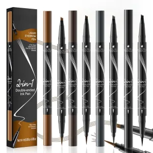 2-in-1 Microblading Eyebrow Pencil，2025 New 3D with 4-Fork-Tip & Precise Brush,Microblading Eyebrow Pen for Natural Makeup All Day(4Pcs Set)
