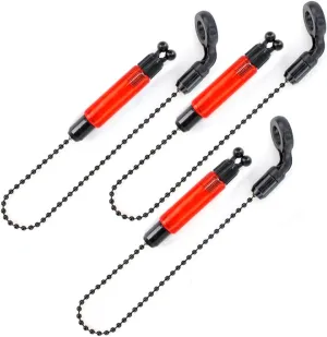 2-Pack European Carp Fishing Alarm System - Adjustable Swing Chain & Bite Tensioner with Glow Stick Slot (Red/Green/Yellow/Blue)