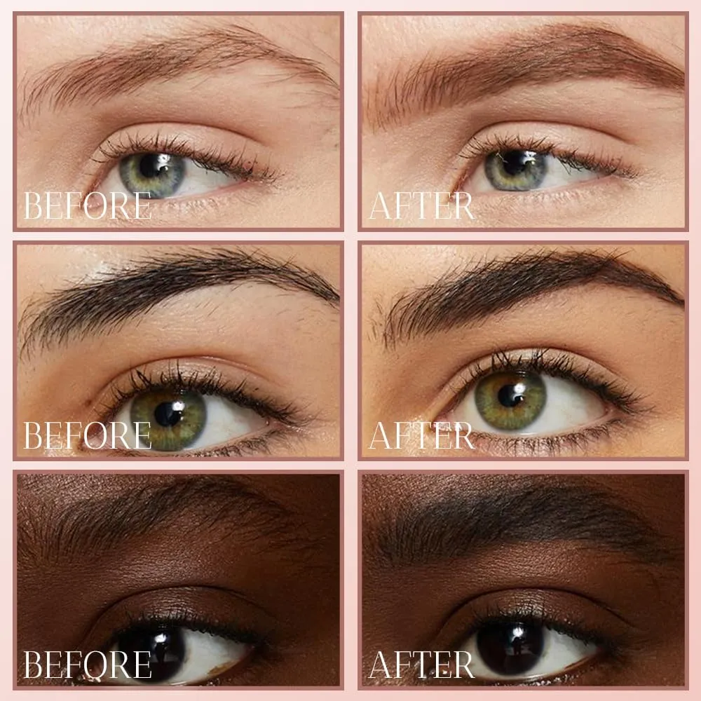 2 Pack Microblading Eyebrow Pencil, 2025 New 4 Tip Eye Brow Pen 3D Magic Eyebrow Tattoo Pencils, Womens Natural Makeup Long-Lasting Fine Stroke Magic Eyebrows Pencil (Dark Brown)