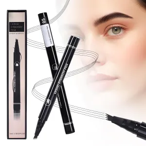 2 PCS 4 Head Split Waterproof Long lasting Wild Eyebrow Pencil, 2025 New 3D Microblading Waterproof Magic Eyebrow Pencil, Natural Makeup Fine Stroke Eyebrow Tattoo Pencils (#05)