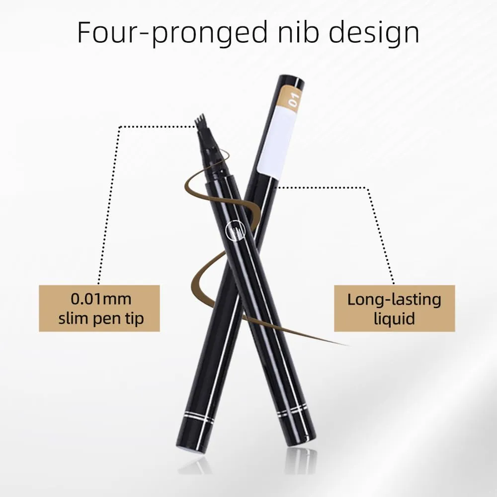 2 PCS 4 Head Split Waterproof Long lasting Wild Eyebrow Pencil, 2025 New 3D Microblading Waterproof Magic Eyebrow Pencil, Natural Makeup Fine Stroke Eyebrow Tattoo Pencils (#05)
