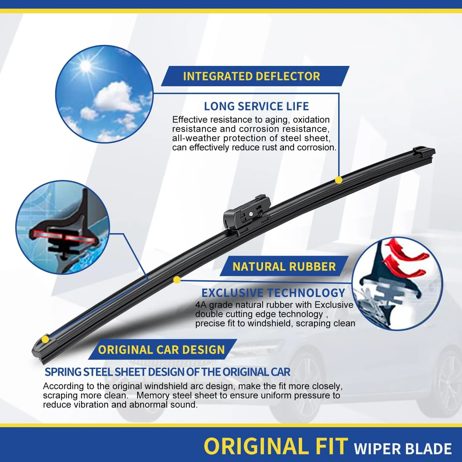 2 Wipers Factory Replacement For Volvo C30 S40 V50 V60 S80 C70 V70 XC70 XC60 Ford Mondeo MK4 Original Equipment Windshield Wiper Blade Set - 26"/20" (Set of 2) Top Lock