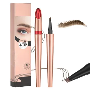 2024 New Microblading Eyebrow Pen, Waterproof Microblading Eyebrow Pencil, Brow Pencil with Micro-Fork Tip, Long-lasting Natural Makeup Fine Stroke Eye Brow Pen, Last All-Day (Light Brown)