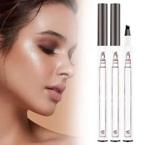 2024 Upgrade Waterproof Eyebrow Pencil With Micro-Fork Tip, 3D Magic 4-Head Split Long-lasting Natural Makeup Fine Stroke Tattoo Pencil (Dark Brown)