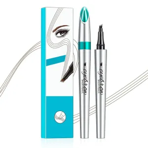 2025 New Magic Eyebrow Pencil, 3D Microblading Eyebrow Pencil 4 Tip Eye Brow Pen, 24 Hours Fine Stroke Eyebrow Pen Makeup Eyebrow Pencils (Dark Brown)