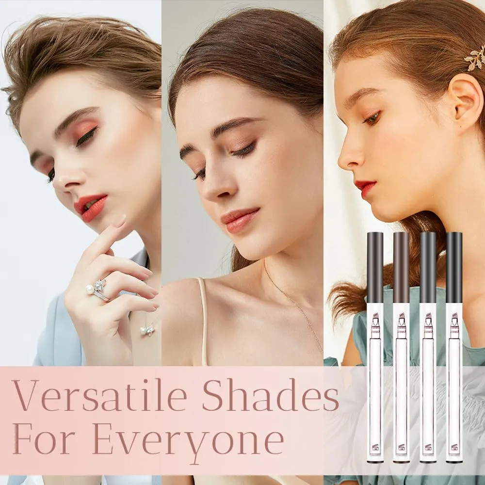 2025 New Waterproof Eyebrow Pencil with Micro-fork Tip, 3D Waterproof Microblading Eyebrow Pen 4 Fork Tip Tattoo Pencil, Eye Brow Pencils Makeup Long Lasting Fine Stroke Pencils (Brown)