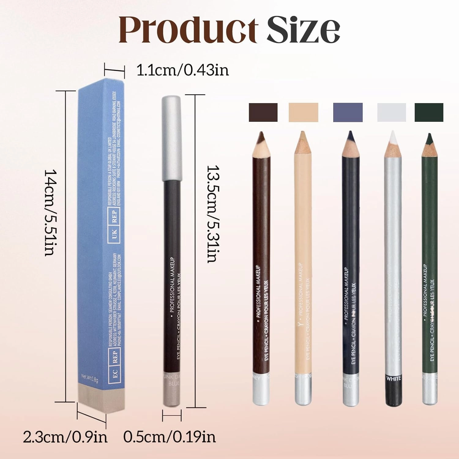 2025 New 24 HR Waterproof Eyeliner Duo Sharpenable Eye Pencil, No Smudging, Fading, 2 in 1 Eye Liner and Eyebrow Pencils, Smooth and Easy to Color (Green Blue)