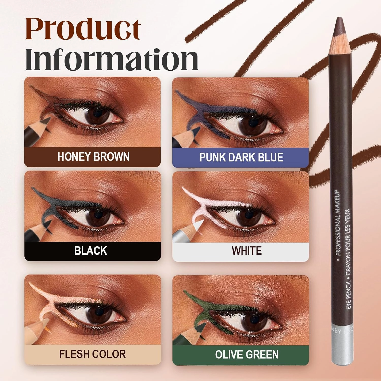 2025 New 24 HR Waterproof Eyeliner Duo Sharpenable Eye Pencil, No Smudging, Fading, 2 in 1 Eye Liner and Eyebrow Pencils, Smooth and Easy to Color (Green Blue)
