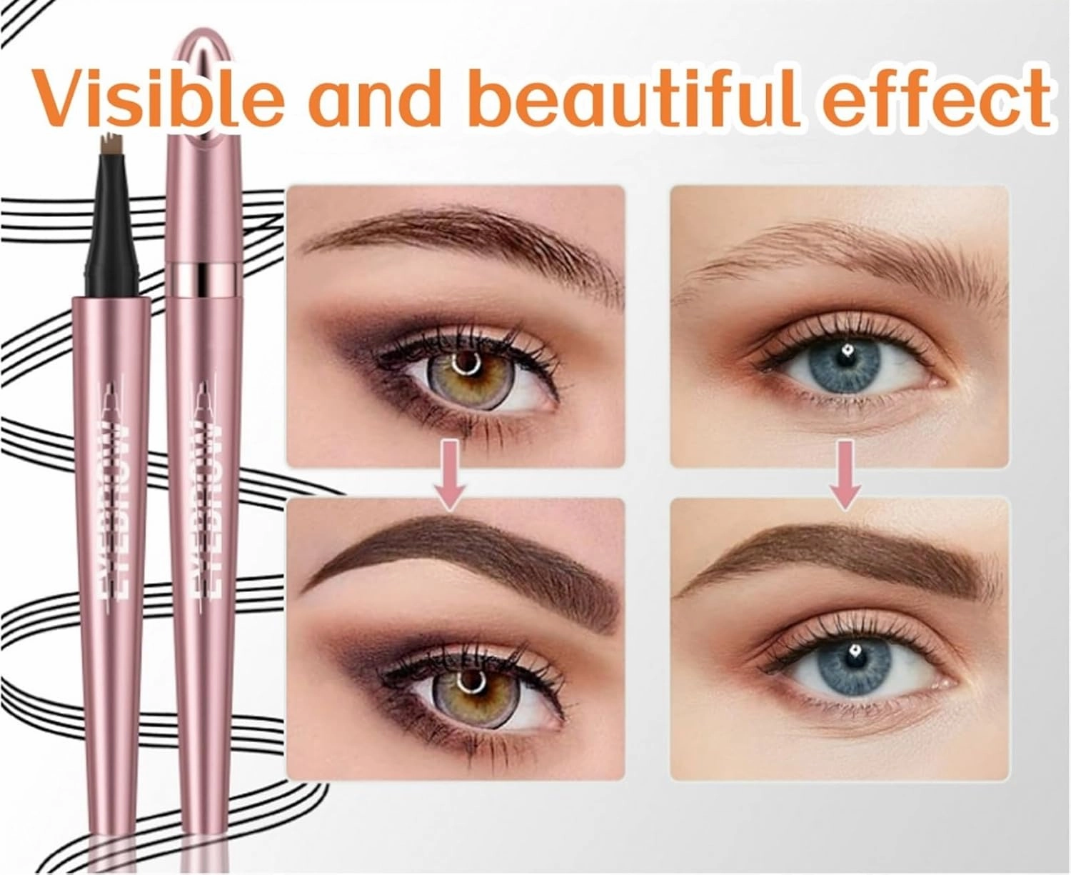 2025 New Magic Eyebrow Pencil, Upgraded 3D Waterproof Microblading, Long Lasting and Natural(B-Gray)
