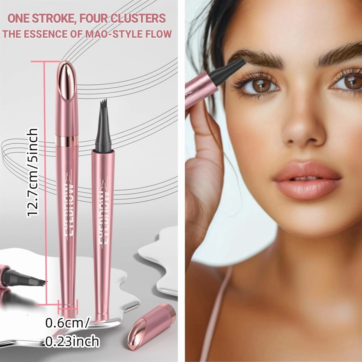 2025 New Magic Eyebrow Pencil, Upgraded 3D Waterproof Microblading, Long Lasting and Natural(B-Gray)
