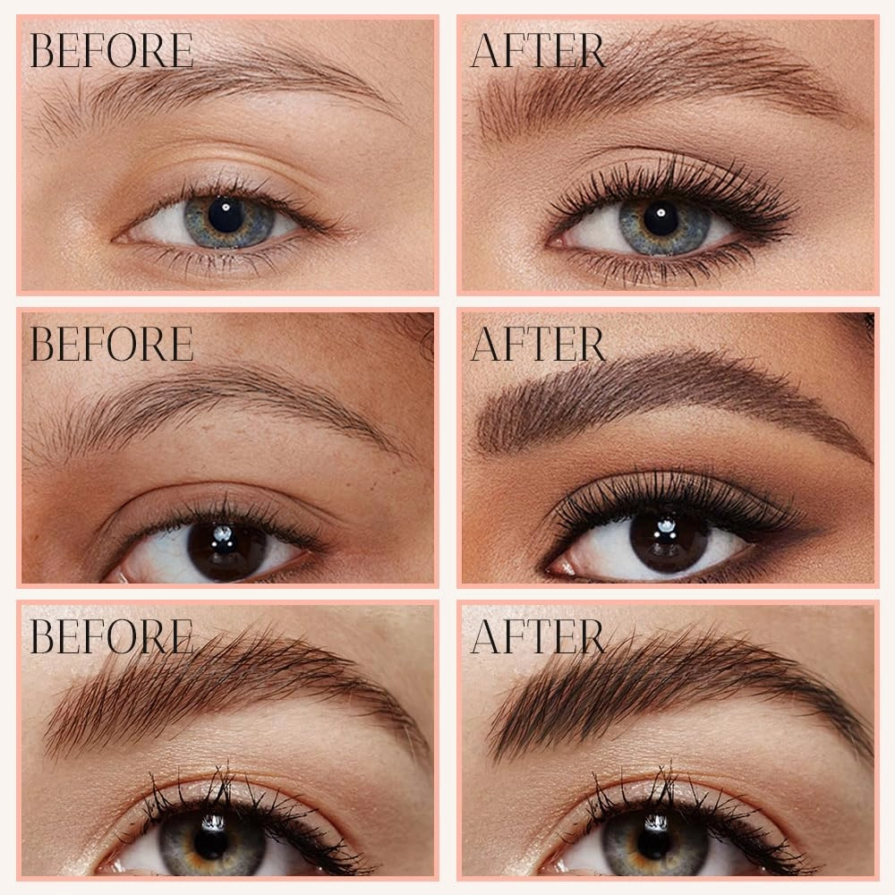 2025 New Microblading Eyebrow Pencil, Eyebrows Pencils for Natural-Looking with 4 Micro-Fork Tip, 3D Magic Eyebrow Tattoo Pencils Long-Lasting Fine Stroke Eye Brow Pen (Black)