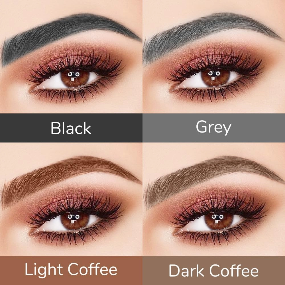 2025 Upgraded Microblading Eyebrow Pencils, 4 Tip Eye Brow Pen Magic Eyebrows Tattoo Pencil, 3D Microblading Eyebrow Pencil Eye Brow Pencils Contouring Pen for Women (Black)