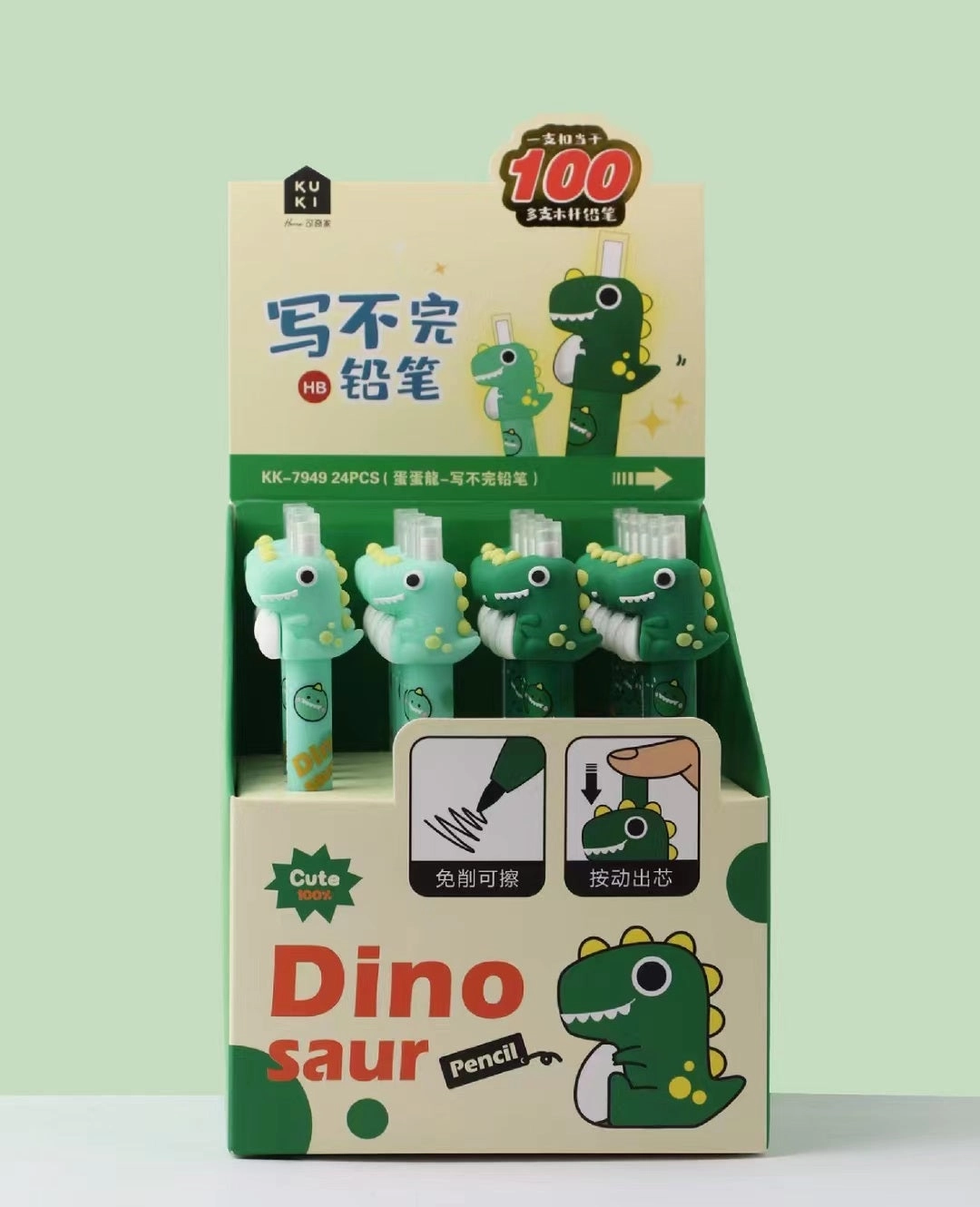 21806 DINOSAUR  RETRACTABLE PENCIL-24