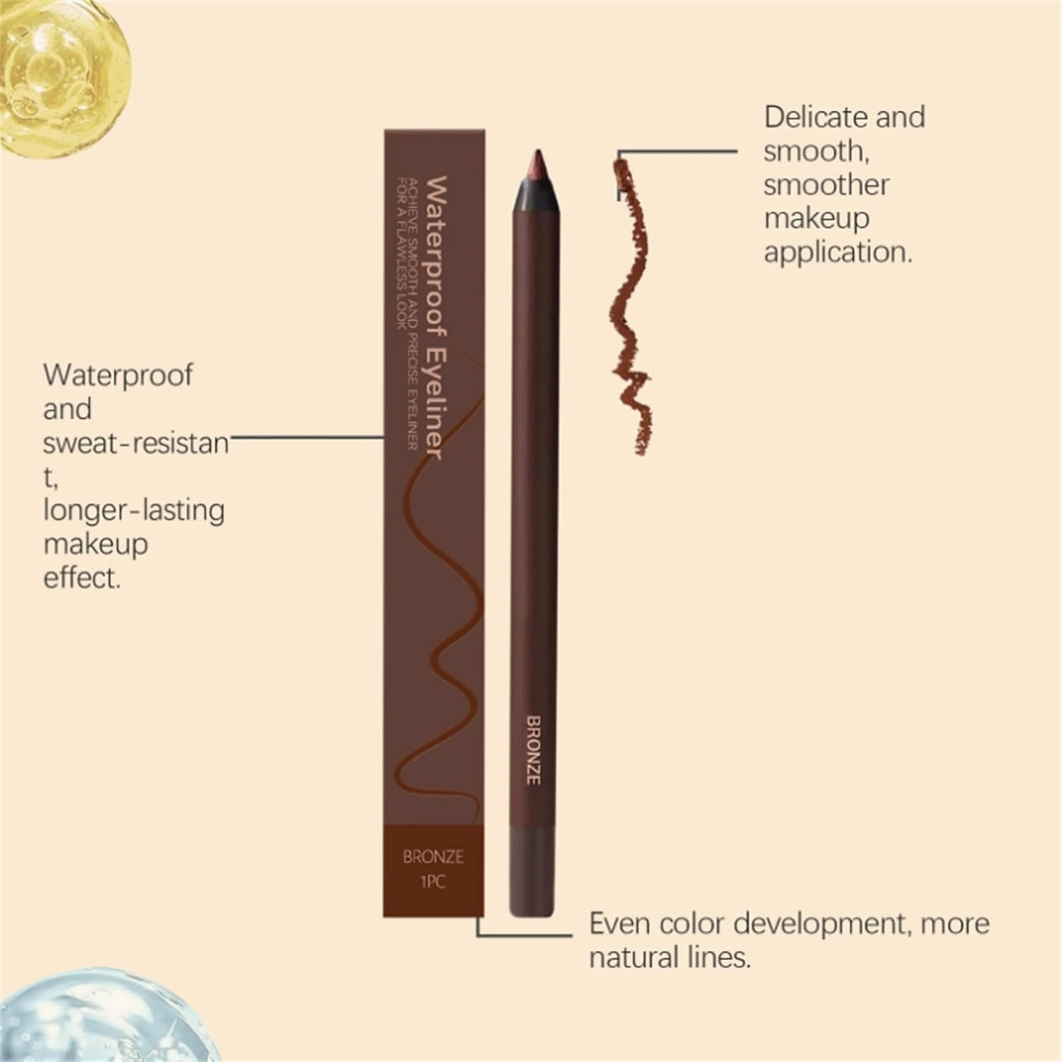 2 Pack Waterproof Eyeliner Duo Sharpenable Eye Pencil, 2025 New Plum Eyeliner Pencil Waterproof, No Smudging, Fading, 2 in 1 Eye Liner and Eyebrow Pencils, Smooth and Easy to Color (Plum)