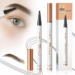 2 Pcs Microblading Eyebrow Pen, 2025 Upgraded 3D Waterproof 4-Tip Eyebrow Pencil, Natural Makeup Long-Lasting Fine Stroke Magic Eyebrow Pencil for Women Stay on All Day (Grey(2 Pcs))