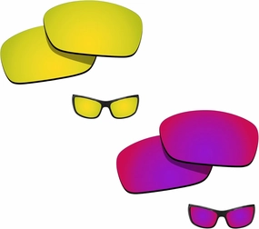 2 Sets Polarized Lenses Replacement for Oakley Hijinx 100% UV Protection-Yellow Mirrored&Magenta Red Mirrored