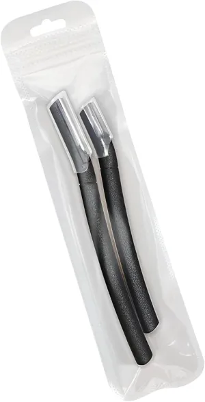 2‑in‑1 Stainless Steel Eyebrow Trimmer Scissors with Detachable Comb – Precision Brow Grooming Tool for Men & Women, Safe Rounded Tip, Compact Black Design