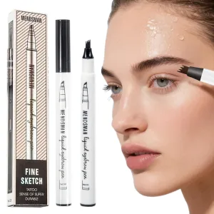 2PC Microblading Eyebrow Pencil Waterproof - Ultra-Fine Brow Pen with Hair-Like Strokes, Smudge-Proof Eyebrow Pencil for Natural Fill, Define & Shape, Long Lasting Brow Pencil