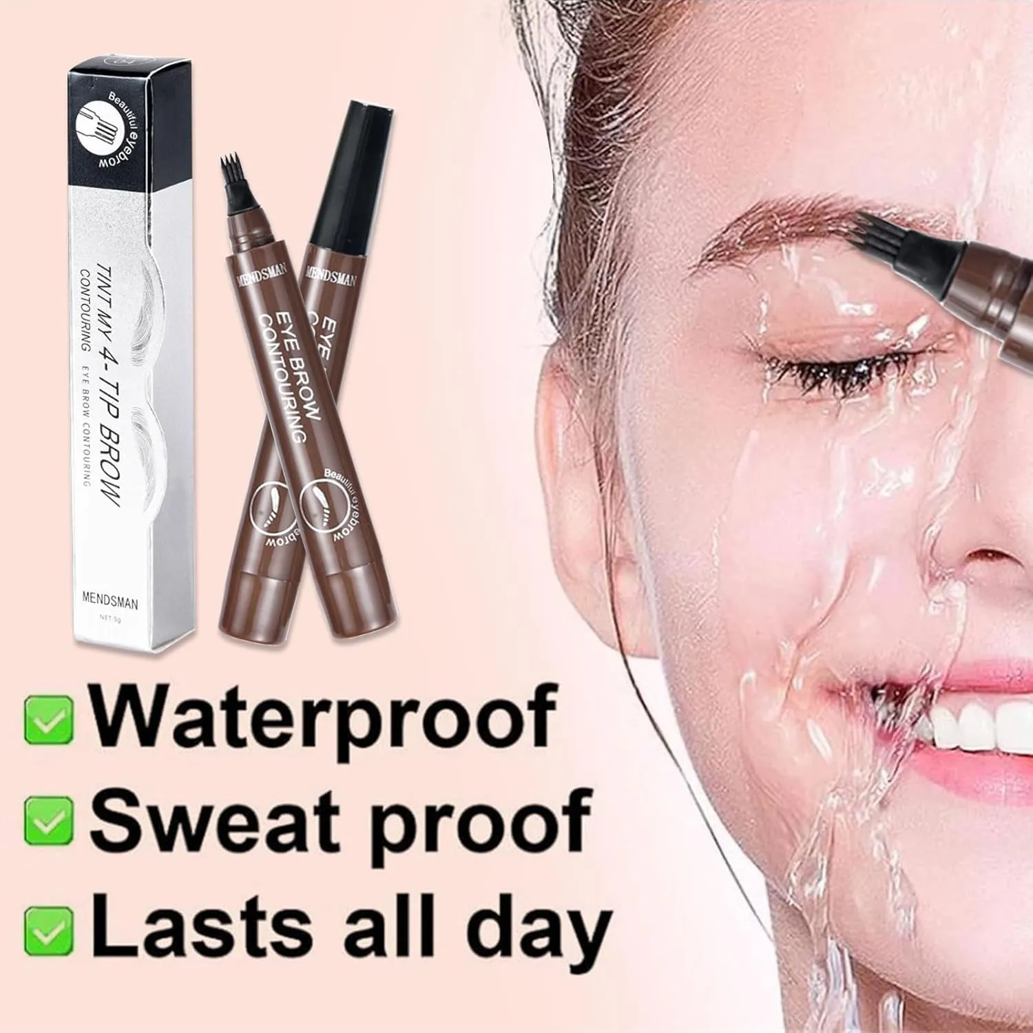 2PC Microblading Eyebrow Pen,Waterproof Microblading Eyebrow Pencil,2025 New Natural Fine Stroke Eyebrow Pen,4-Tip Magic Waterproof Brow Pencil with Micro-Fork Tip(Dark Brown Grey)