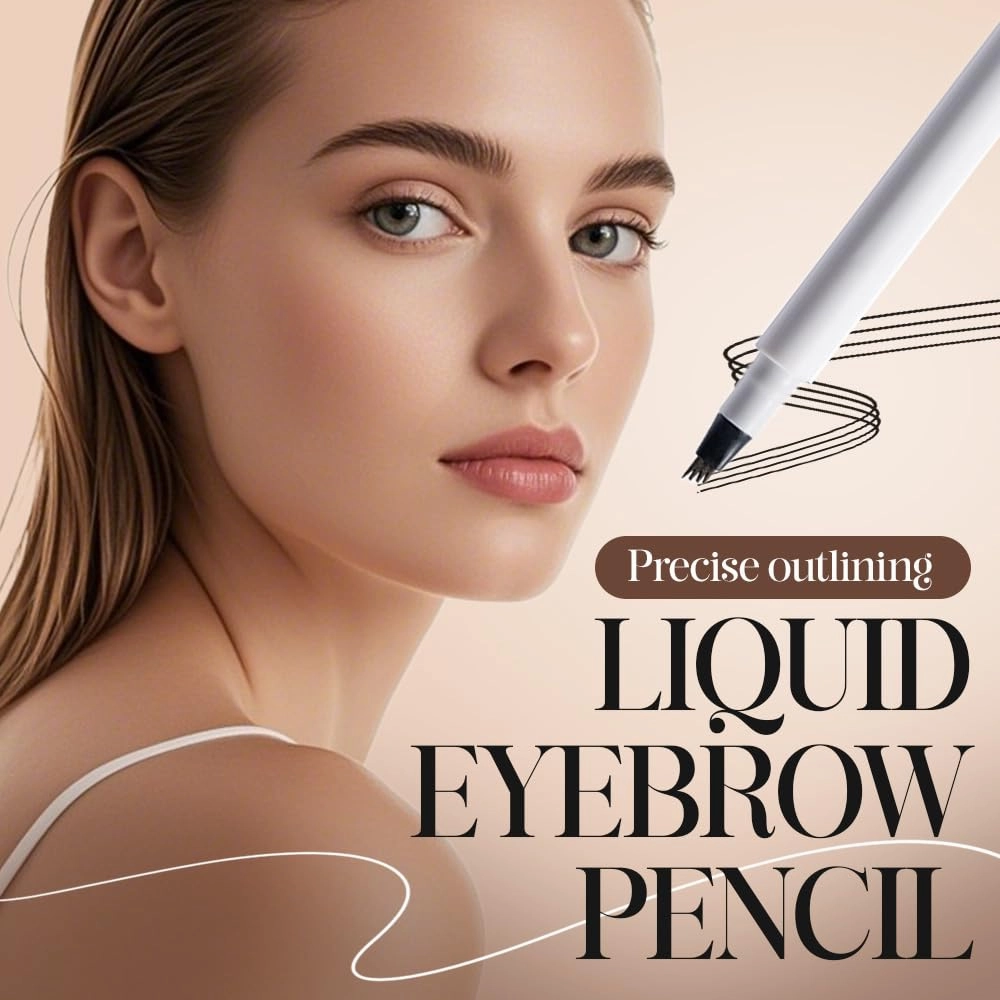2PC Microblading Eyebrow Pencil，2025 New Magic Eyebrow Pen 3D Waterproof Brow Pencil,Tattoo Pencil with 4 Fork Tip Fine Stroke, Long Lasting Define & Shape Contouring Pen (Light Brown/2pcs)