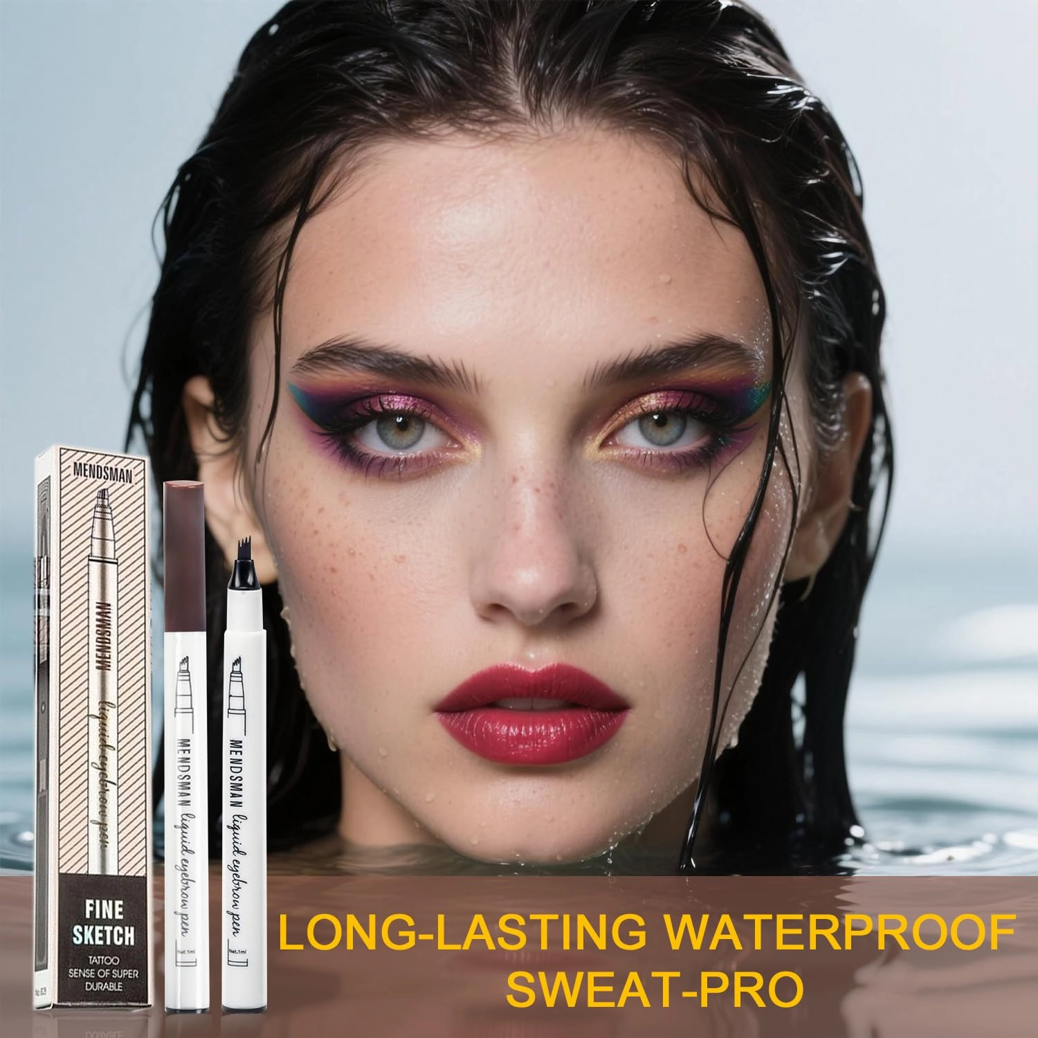 2PC Microblading Eyebrow Pencil Waterproof - Ultra-Fine Brow Pen with Hair-Like Strokes, Smudge-Proof Eyebrow Pencil for Natural Fill, Define & Shape, Long Lasting Brow Pencil