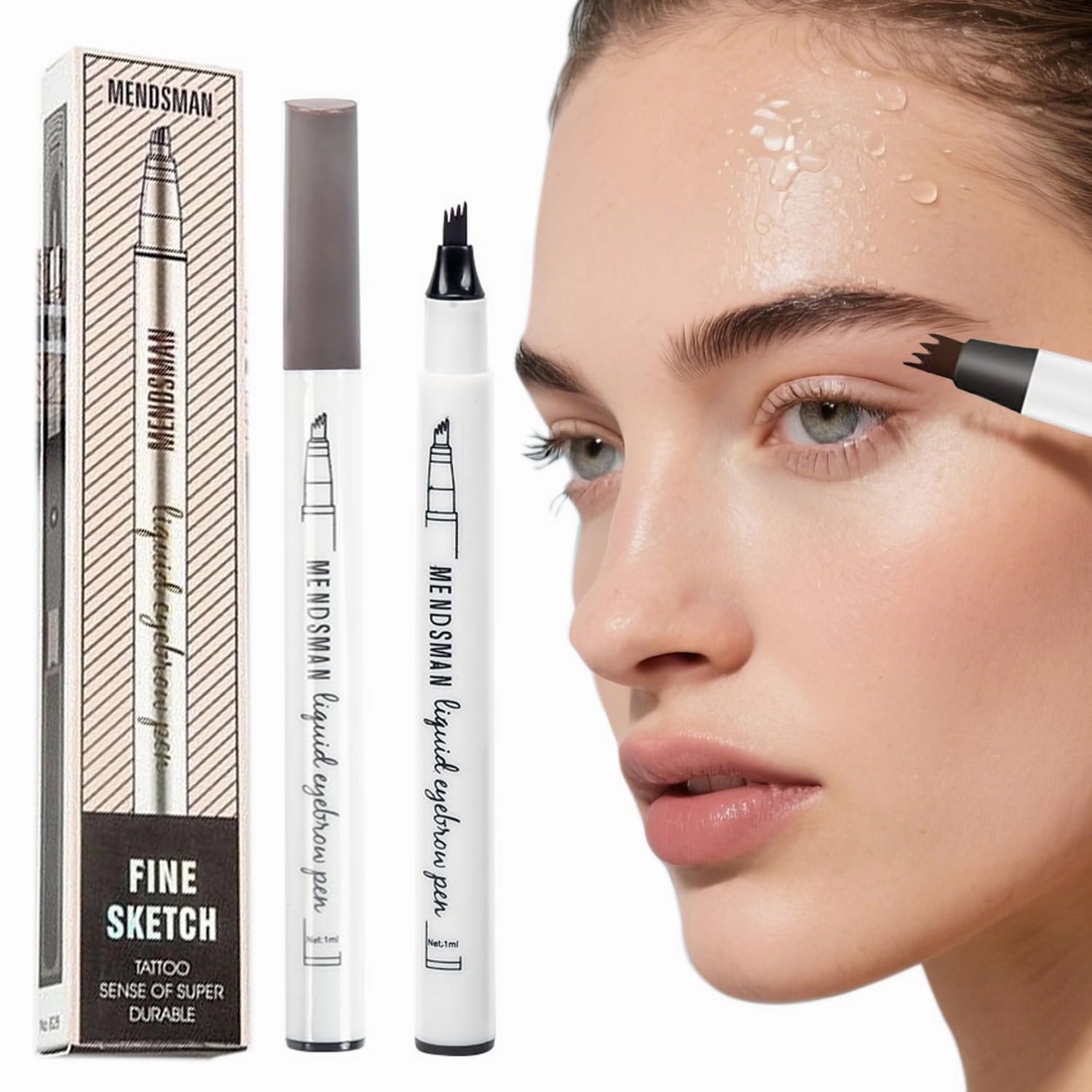 2PC Microblading Eyebrow Pencil Waterproof - Ultra-Fine Brow Pen with Hair-Like Strokes, Smudge-Proof Eyebrow Pencil for Natural Fill, Define & Shape, Long Lasting Brow Pencil
