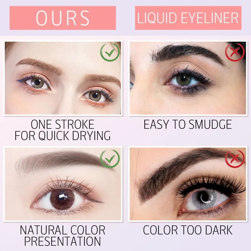2PCS Magic Eyebrow Pencil, 2025 New 3D Magic Microblading Waterproof Brow Pen with Micro-Fork Tip, Long lasting Makeup Eyebrow Pencil Fine Stroke Natural Gap Filling Eyebrow (Brown)