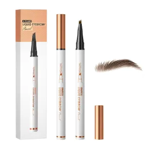 2PCS Waterproof Magic Eyebrow Pencil, 3D Microblading Eyebrow Pencil 4 Tipped Brown Pen, Eye Brown Makeup Long-Lasting Eyebrow Pen Stay on All Day (Dark brown)