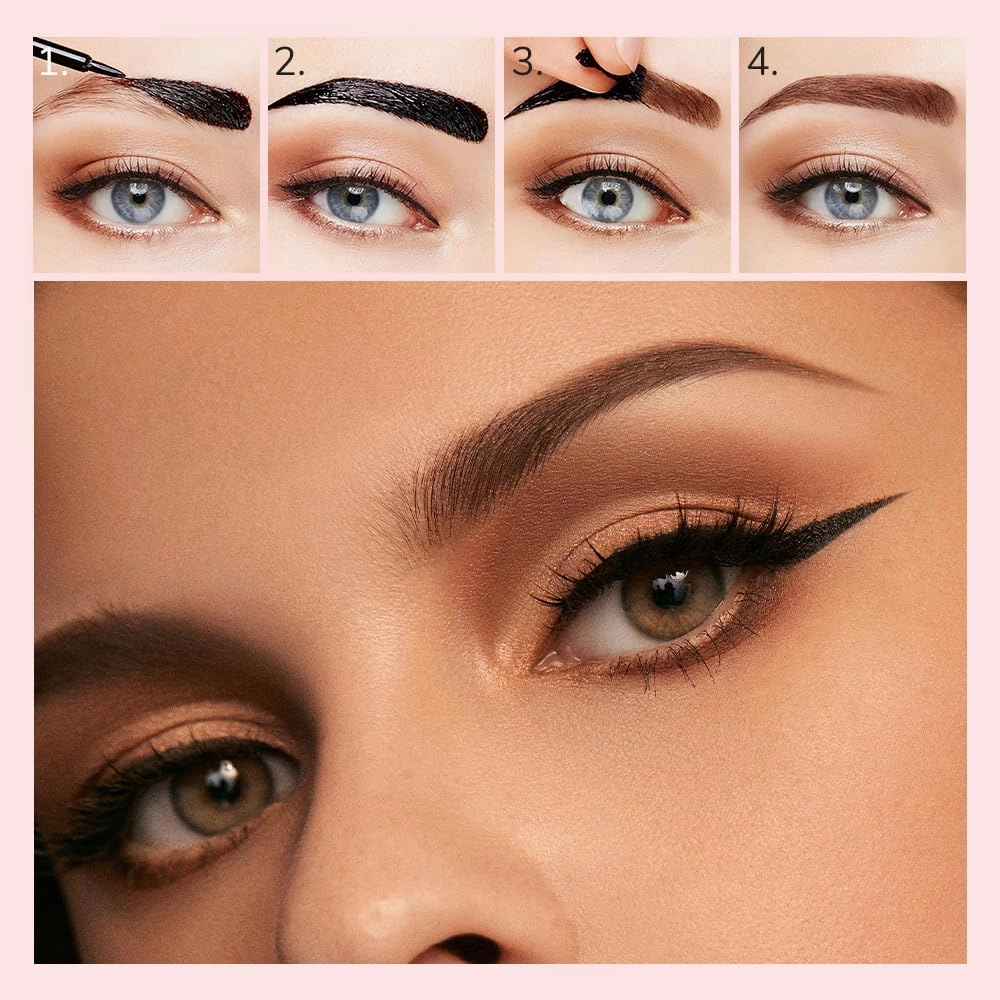 2pcs Easy Peel-Off Eyebrow Gel, 2025 Upgrade Tattoo Eyebrow Gel Easy Peel Off, Eyebrow Tattoo Peel Off, Transfer-proof Eyebrow Gels Waterproof for Women All Skin Types (2pcs #03)