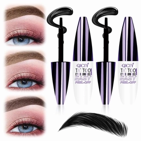2pcs Easy Peel-Off Eyebrow Gel, 2025 Upgrade Tattoo Eyebrow Gel Easy Peel Off, Eyebrow Tattoo Peel Off, Transfer-proof Eyebrow Gels Waterproof for Women All Skin Types (2pcs #03)