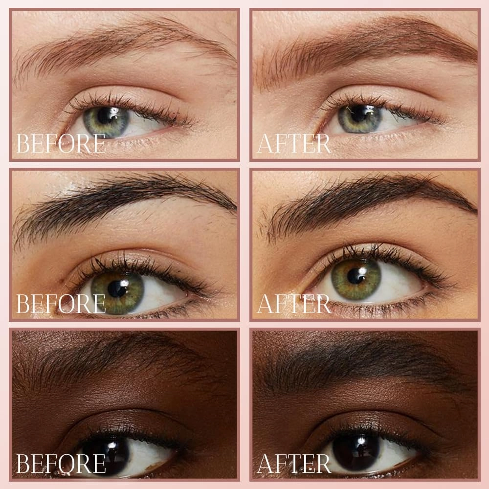 2Pcs New Waterproof Brow Pencil with Micro-Fork Tip, 3D Magic Eyebrow Pencil Eyebrow Microblading Pen 4 Tipped Precise Brow Pen Long-Lasting Fine Stroke Microblade Eyebrow Pencil (Dark Brown)