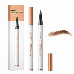 2PCS Waterproof Magic Eyebrow Pencil, 3D Microblading Eyebrow Pencil 4 Tipped Brown Pen, Eye Brown Makeup Long-Lasting Eyebrow Pen Stay on All Day (Light brown)