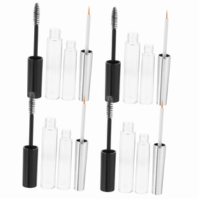 2sets Refillable Eyelash Tubes Clear Mascara Containers for Lip Gloss and Eyelash Transparent for Mixing Colors