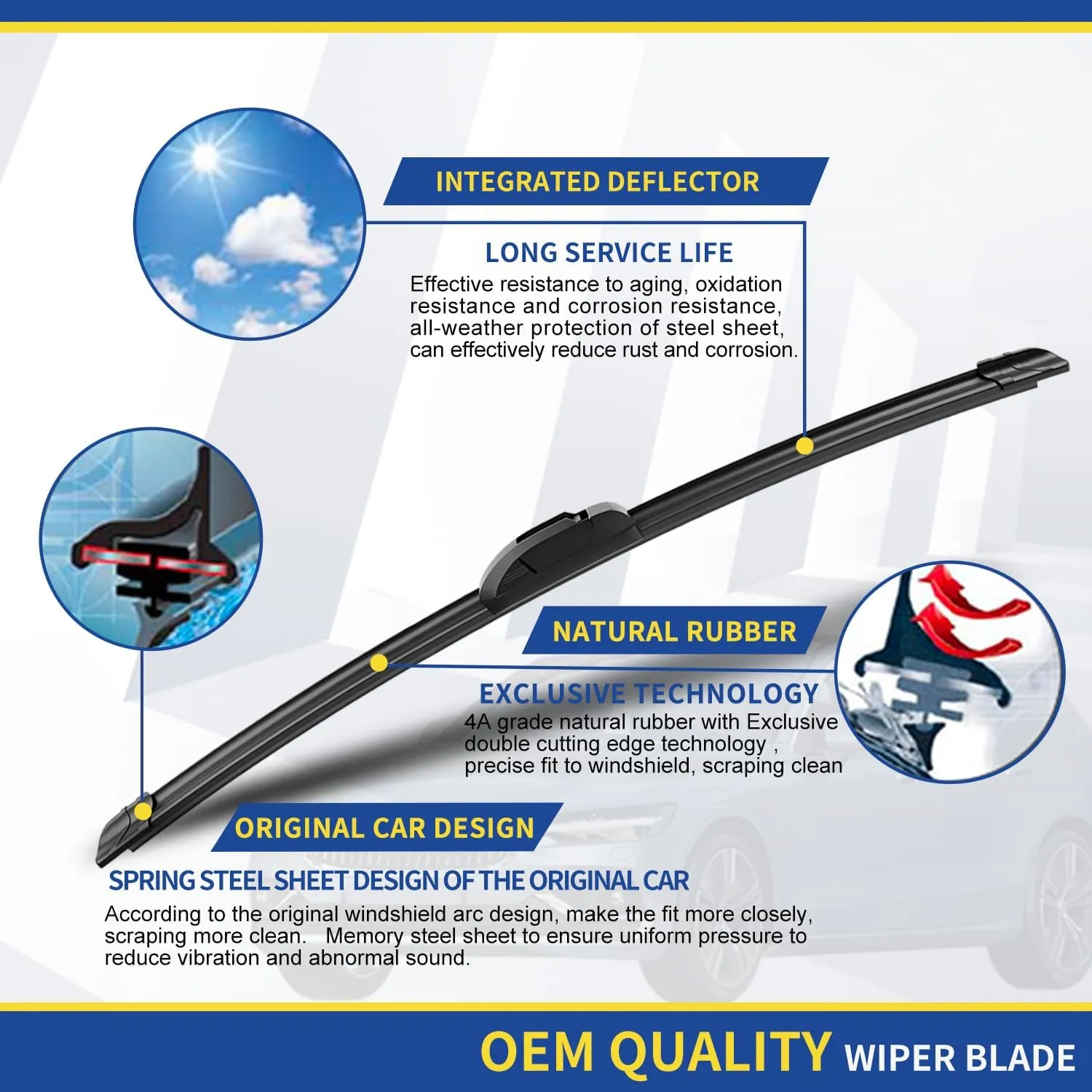 3 wipers Replacement for 2017 2018 2019 2020 2021 2022 Honda CRV CR-V, Windshield Wiper Blades Original Equipment Replacement - 26" 17" 12" (Set of 3) U/J HOOK